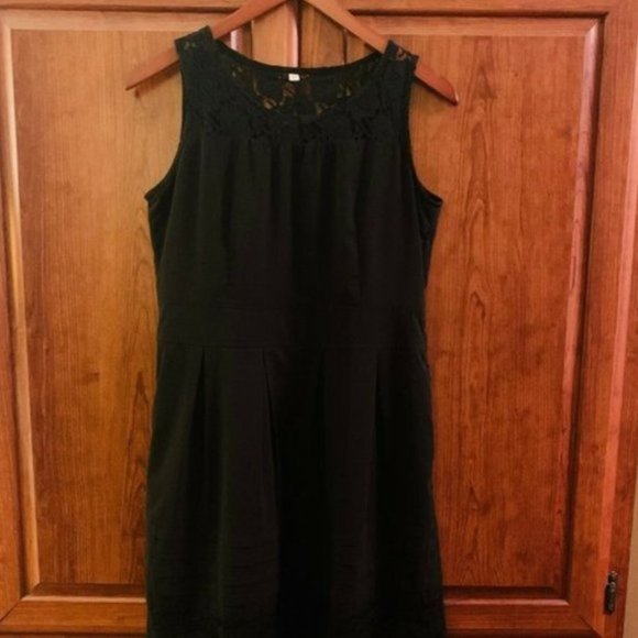 Unbranded | Little Black Dress Sleeveless with Lace Accents | Size L - Picture 1 of 12